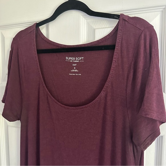 Size 0X Torrid Womens Torrid At The Knee Supersoft Hi-Low Dress Purple - Picture 7 of 7